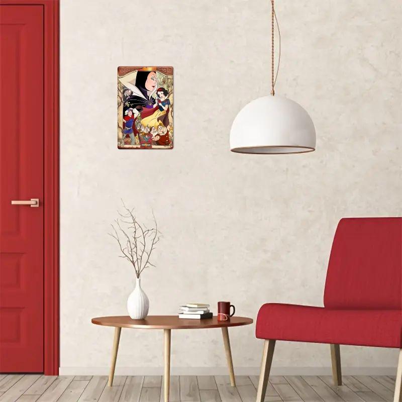 

[2D Flat] 1pc (20.32X30.48 cm), Iron Hanging Wall, Suitable for Room Home Decoration, Disney Snow White And The Seven Dwarfs I 20x30cm（7.8x11.8inch）