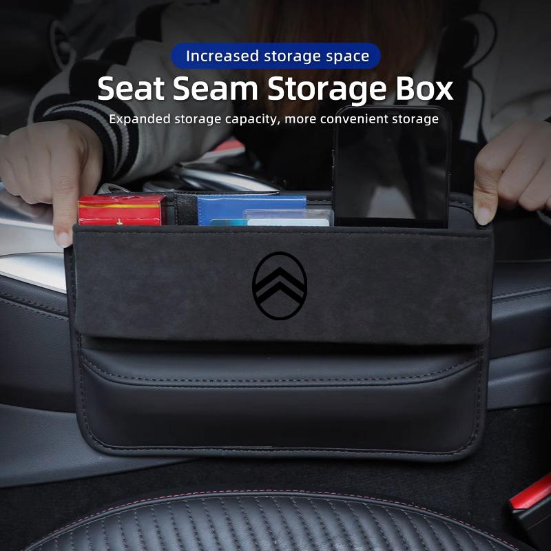 Car Gap Storage Box Suede Leather For Citroen C4 C3 C5 C1 C2 Berlingo Celysee Cactus Picasso Aircross Saxo Grand