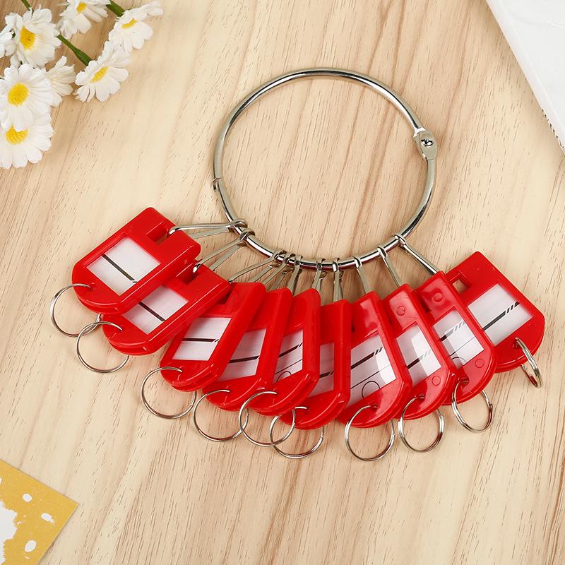 Metal Keychain with Key Ring, Creative Key Board, Anti-Loss Marker and Buckle.