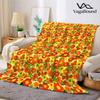 Retro Orange Daisy Flannel Blanket Warm Soft Halloween Christmas Decorative Couch Warm Cozy All-Season Gift