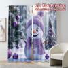 Set Of 2 Curtains Cute Snowman Winter Holiday Print Chic Polyester Easy Install Versatile All Use Bedroom Curtain Perfect For Master