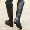 Yüksek Kaliteli Uzun Çizme Erkek Uzun Deri Çizme Moda Sivri Burunlu Dış Mekan Şövalye Çizmeleri Tasarımcı Erkek Motosiklet Botu Botas Hombre