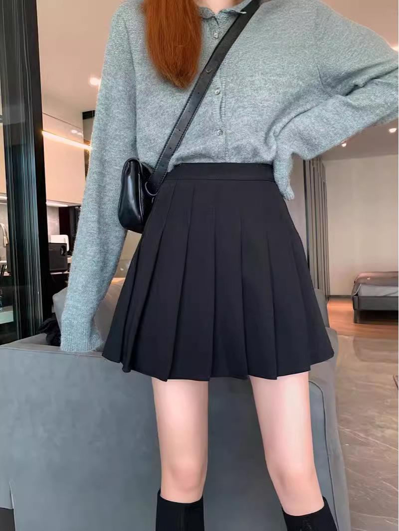 

2024 Новая Шикарная Черная Юбка с Плиссировкой с Высокой Посадкой для Женщин – Летняя Мини-юбка JK, Стройнящая M