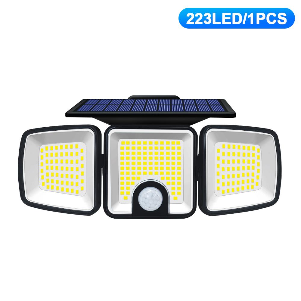 Solar Motion Sensor Outdoor Lights Waterproof 3 Heads 236/223LED Solar Security Lights Waterproof Wall Light Yard Garage Patio