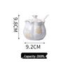 Lotus Ceramic Condiment Jar Set for Salt, Sugar, Soy Sauce, and Vinegar