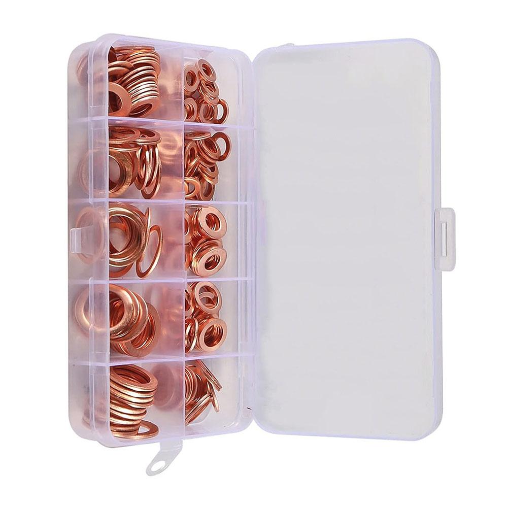 Copper Washer Flat Ring Seal Gasket Set Heat Resistance High Hardness