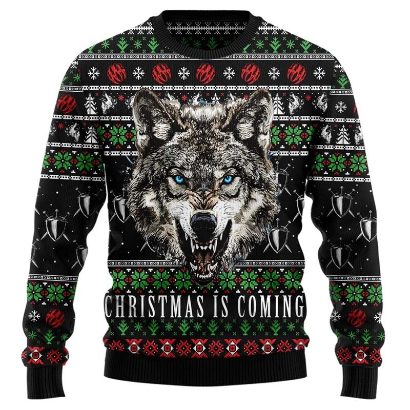 Autumn 3D Christmas Elements Printed Hoodies Fashionable Casual Sports Long Sleeved Men's Hoodies