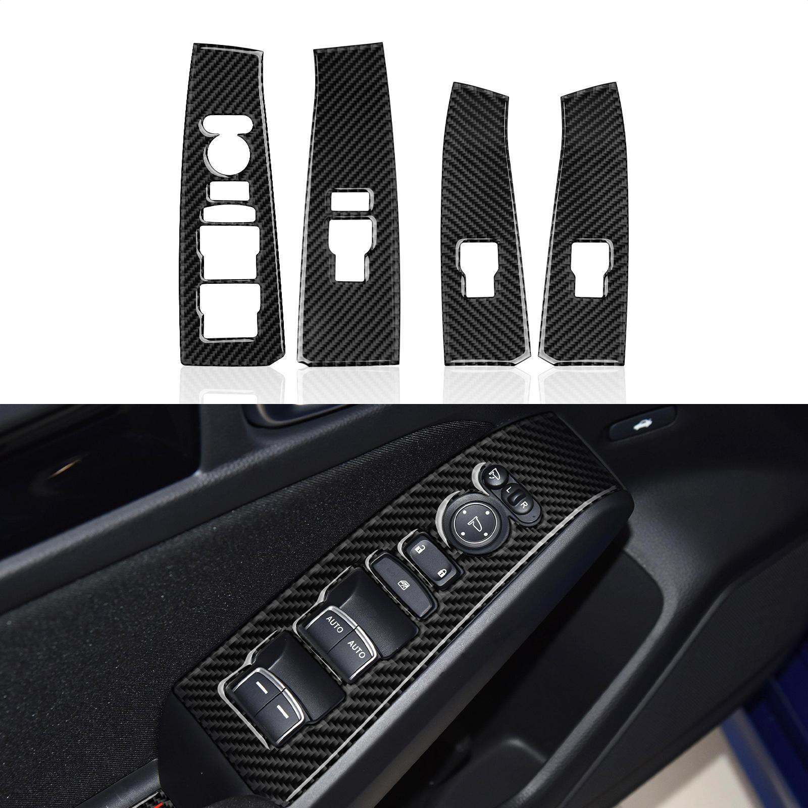 

Наклейки управления подъемом окна автомобиля для Honda Civic 11-го поколения 2022, аксессуары, наклейки из углеродного волокна, декоративные наклейки черного цвета