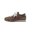 Casual Moral Training Shoes Spring and Autumn New Round Head Thick-soled Lace-up Color Matching Low-top Sports Board Shoes Brown Single