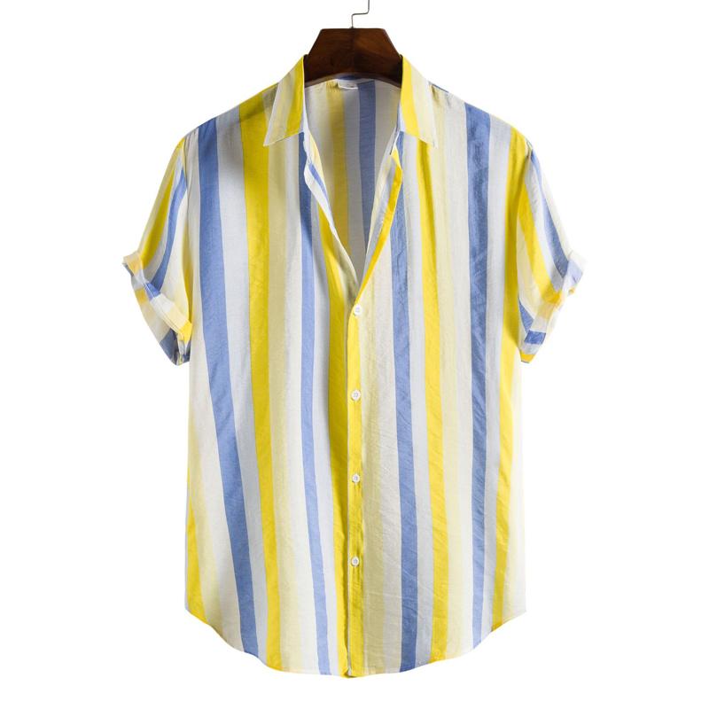 Men's Retro 90s Printed Shirts Hawaiian Short Sleeved Button Up Shirt Tropical Vacation Beach Shirt Casual Loose Tops
