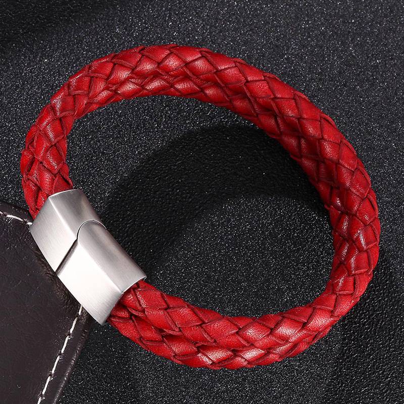 Fashion Men Bracelet Double Leather Bracelet Charm Wrist Band Vintage Male Female Jewelry Bangles Gift