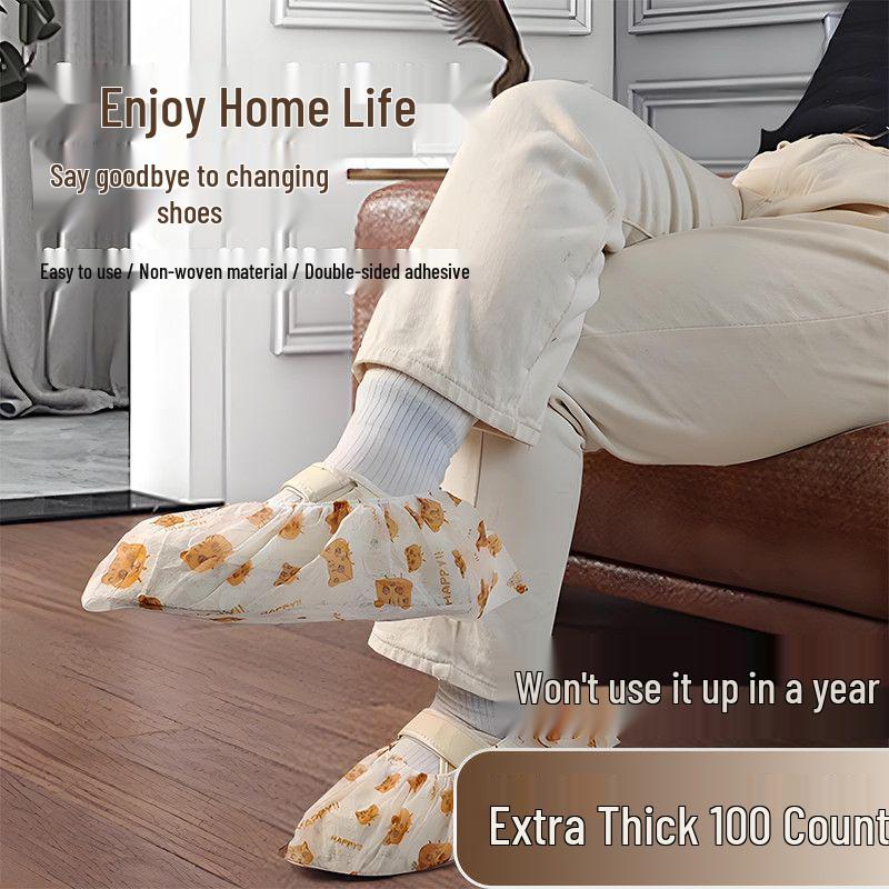 Large Non-Woven Anti-Slip Disposable Shoe Covers for Indoor Use - Adults & Kids