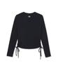 Emelbi Women'S Basic Cutout Slim Semi-Crop Long Sleeve T-Shirt La (Black)