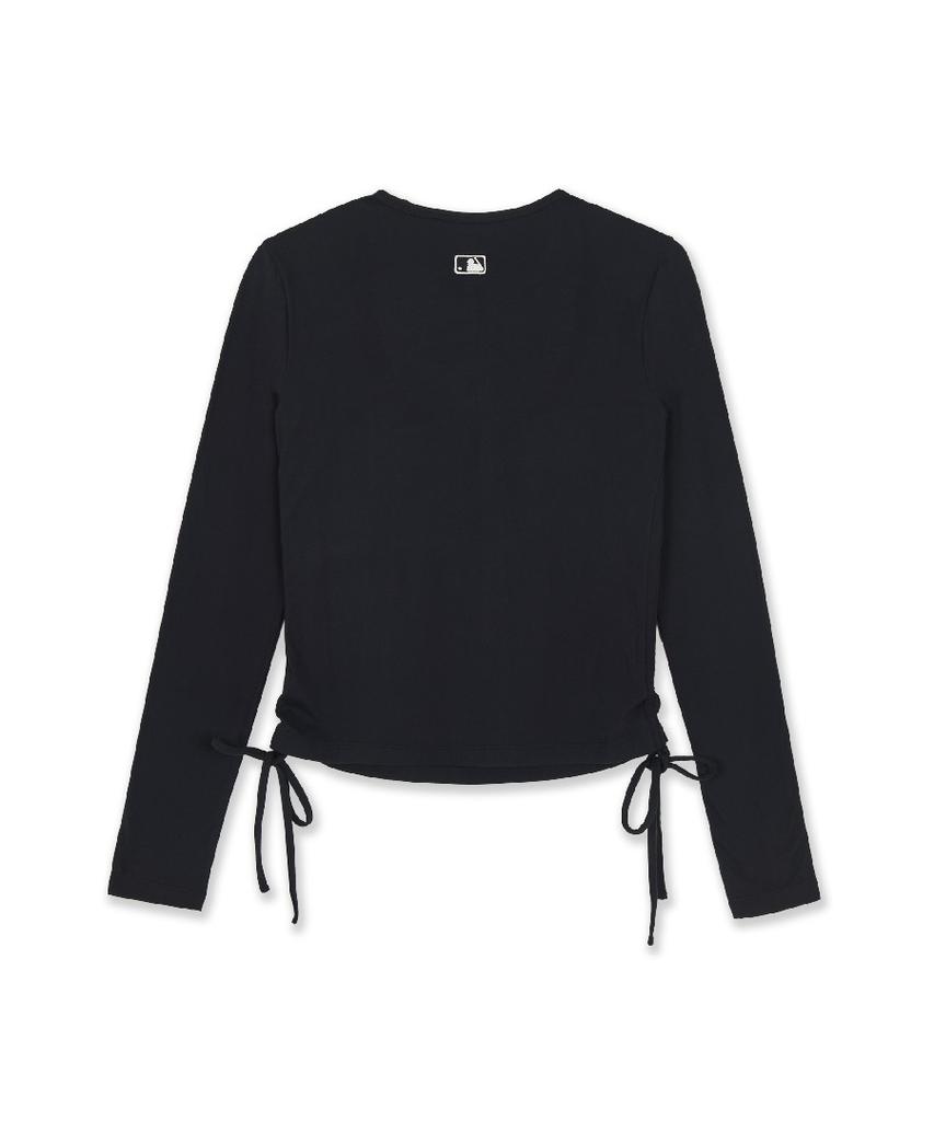 Emelbi Women'S Basic Cutout Slim Semi-Crop Long Sleeve T-Shirt La (Black)