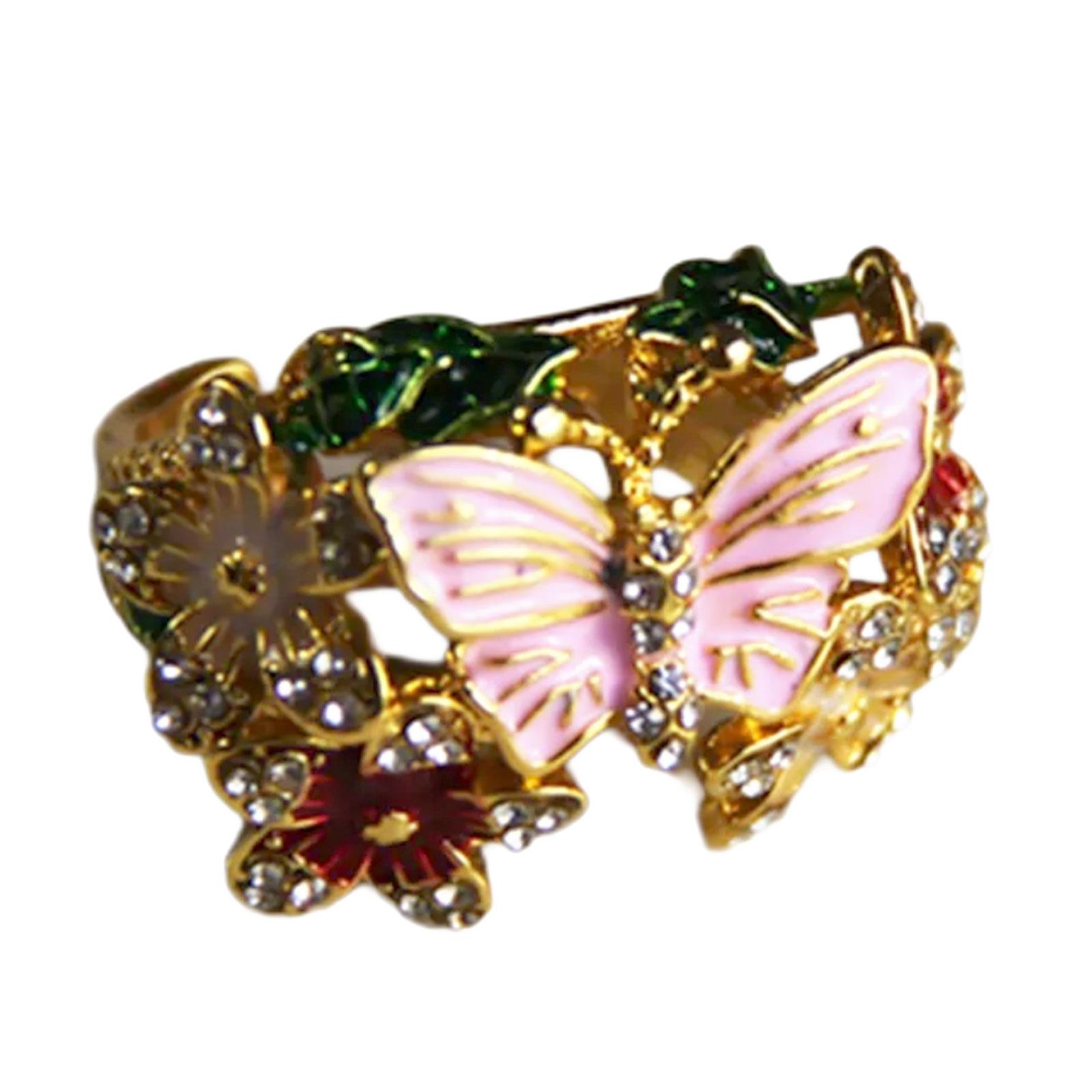 

Уникальные кольца на пальцы в виде цветов, регулируемые кольца, кольца-бабочки с открытием, стильные кольца на пальцы, привлекательные украшения для пальцев B золотой