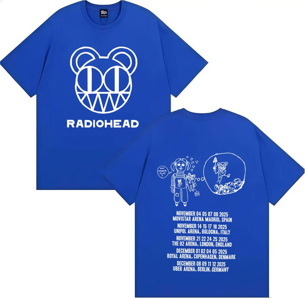 Radiohead Tour 2025 Merch Fashion T Shirts Mens Womens Aesthetic Short Sleeves Harajuku Oversized Cotton Casual Tees Streetwear