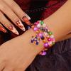 3Pcs/Set Halloween Ghost Black Cat Pendant Bracelets for Women Cartoon Pumpkin Bat Castle Beaded Bracelet Girl Party Jewelry