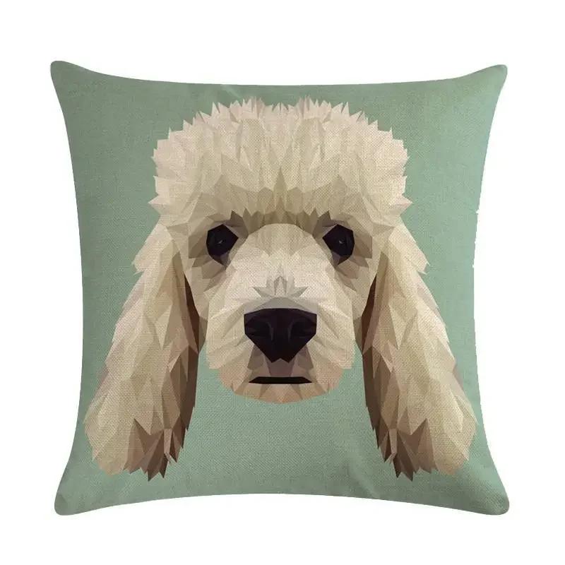 Cute Dog Cushion Cover Cartoon Pet Linen Pillow Cover Office Sofa Home Decoration Pillow Cover 45*45Cm
