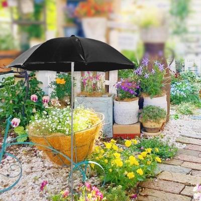 Copertină pentru Plante de Exterior, Umbrelă de Grădină cu Suport Metalic Robust