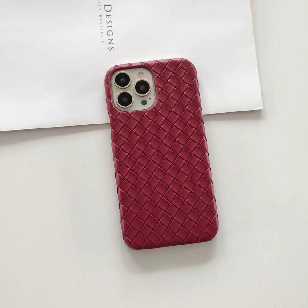 Applicable To iPhone17/15Pro Apple Mobile Phone Case Braided Pattern Solid Color Half Pack Anti-drop Heat Dissipation Hard PC Mobile Phone