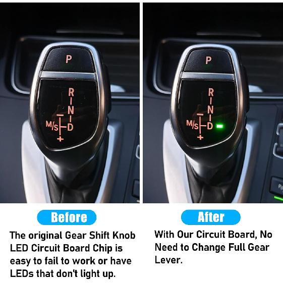Jaronx Compatible with BMW Gear Shift Circuit Board for 3'F30 F34 GT/4'F36/5'F10/6'F06/7'F01 F02/X3 F25/X4 F26/X5 F15/X6 F16, Gear Shift Knob LED