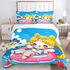 3pcs Happy Sailor Moon Printed Bedding Set, Soft and Comfortable Quilt Cover for Bedroom, Guest Room (1 Duvet Cover + 2 Pillowcases, Pillow
