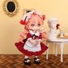 Ob11 Doll Clothes Vintage Maid Outfit Dress Scarf Headwear Set for Obitsu11, GSC, Molly, YMY,1/12 Doll Clothes Doll Accessories