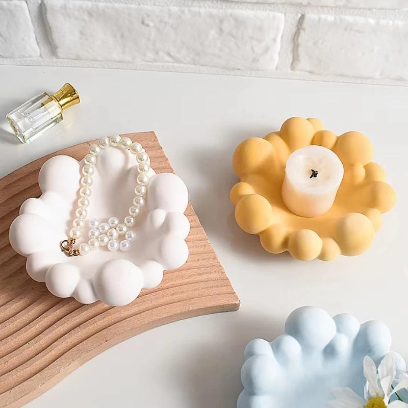 2026 Latest Models Irregular Cloud Tray Plaster Silicone Mold DIY Handmade Aromatherapy Gypsum Jewelry Storage Desktop Mould