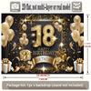 2D Černozlatý banner na 18. narozeniny - Happy 18th Birthday Fotopozadí
