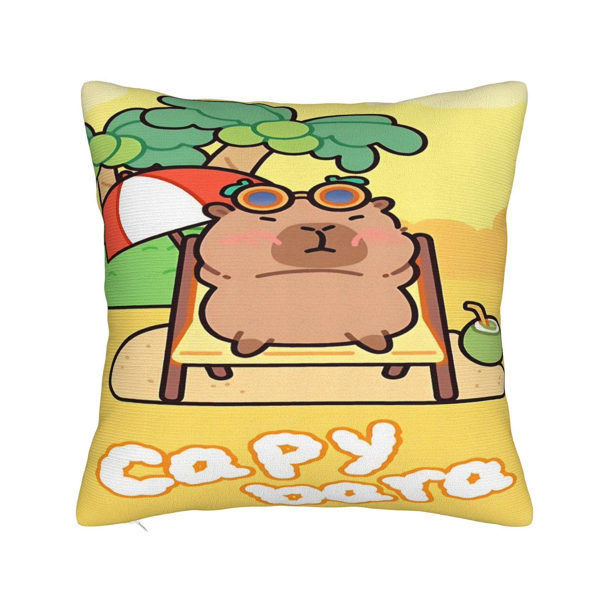 

Living Room Decorations Funny Capybara Kawaii Pillowcases Accessories Pillow Covers Zippered Multi Size 12x12in 30X30cm