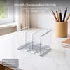 Transparent Desktop Book Organizer, Adjustable Divider Document Rack, Sleek Synthetic Holder