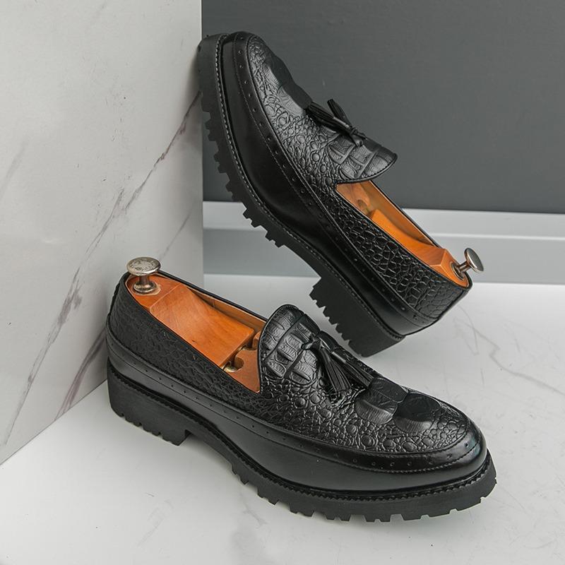 

Роскошные мужские лоферы повседневная обувь для мужчин мокасины кожаные слипоны туфли-лодочки ручной работы обувь для вождения мужской бренд стиль крокодила 46 чёрный