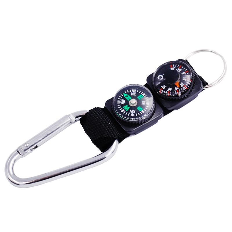 One/3/5PCS Mini Keychain Thermometer Multifunction Camping Compass Thermometer Outdoor Climbing Temperature Tester Survival Device