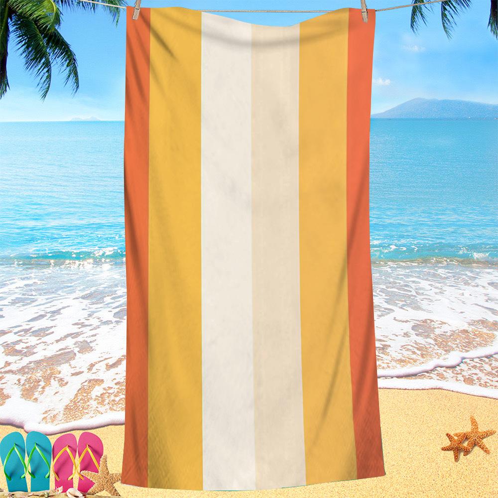 Geometrische Muster Serie digital bedrucktes Polyester Superfeine Faser beidseitiger Fleece Strandurlaub Badetuch, Strandtuch