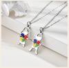 Collana Consapevolezza Autismo, Cuore Puzzle in Acciaio Inossidabile Forma Bambino Ragazza Autismo Ciondolo, Gioielli Regali Consapevolezza