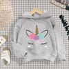 Girls Sweatshirts 2025 Autumn Unicorn Hoodies 4-14Yrs Long Sleeve Casual Hooded Tops Clothing Polyester