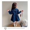 2025 Girls' Stylish Denim Two-Piece Dress Set for Spring/Autumn