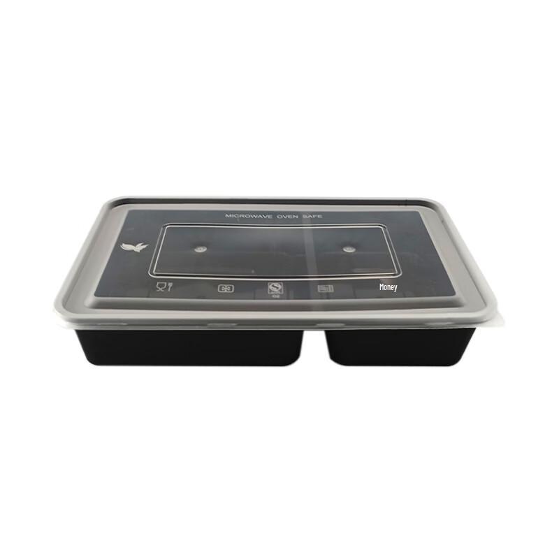 Jinmei Box King 930ml Disposable 2-Compartment Meal Prep Containers with Lids (150 Sets)