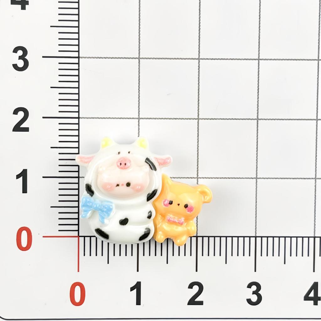 Cute Cow Baby Cartoon Handmade Resin Keychain Accessories