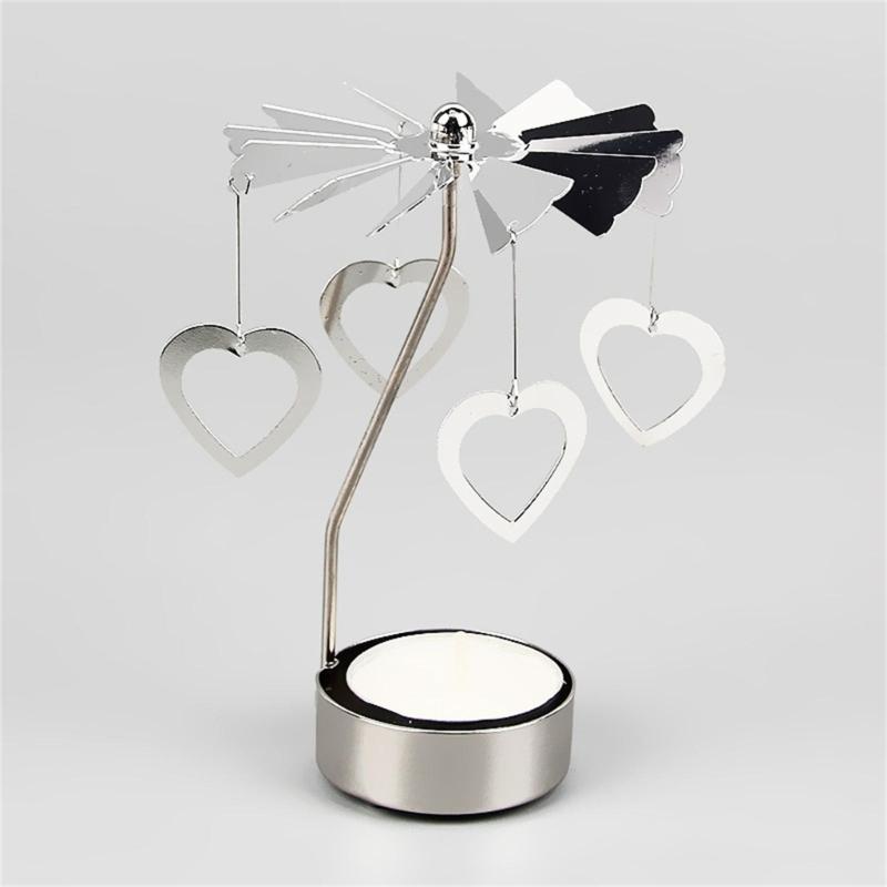 Metal Creative Candle Holder Rotating Candlestick Gift for Women Wife Children