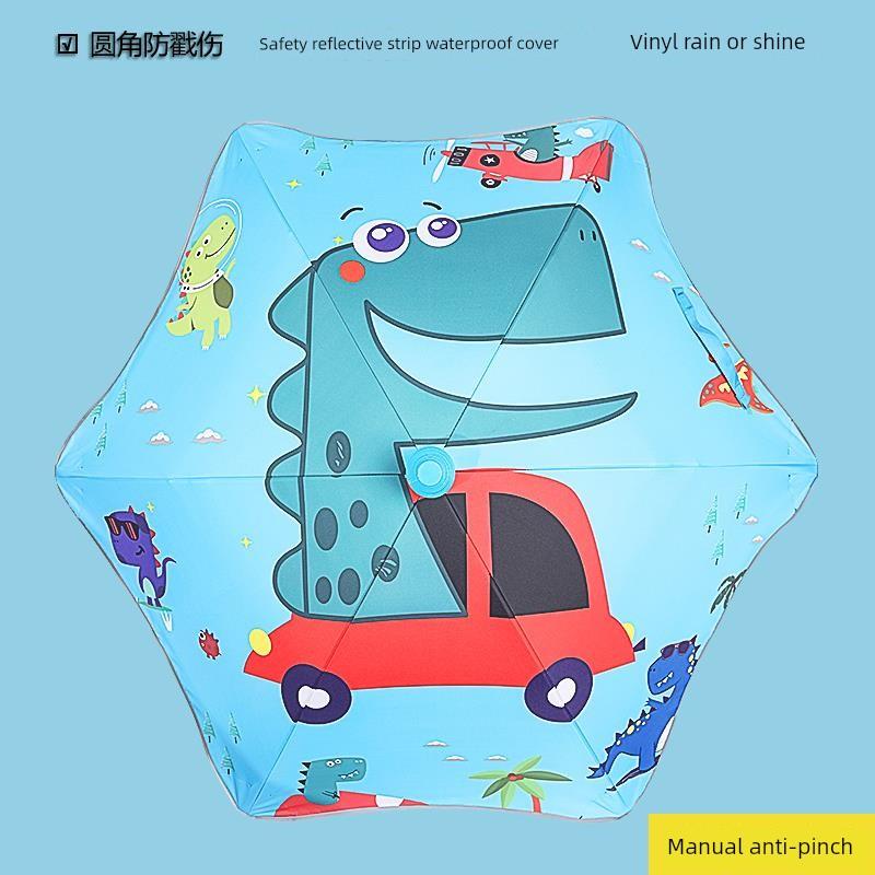 Children's Umbrella Kindergarten Baby Boys and Girls Kids Student Cartoon School Umbrella Lightweight Dinosaur Unicorn Umbrella