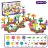 Flower Garden Building Toys Set Educational Activity Preschool Toddler Creativity Stacking Block Games For Children Gifts Idea