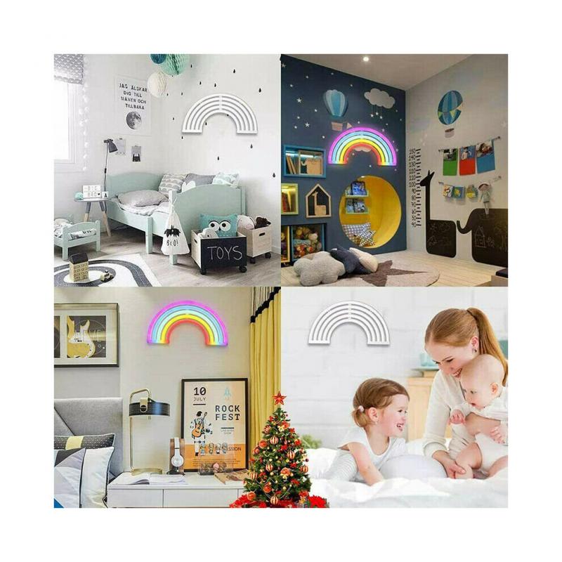 Colorful Rainbow sign LED Night Light Wall Lamp For Kids Room Decor Lights 30*16cm