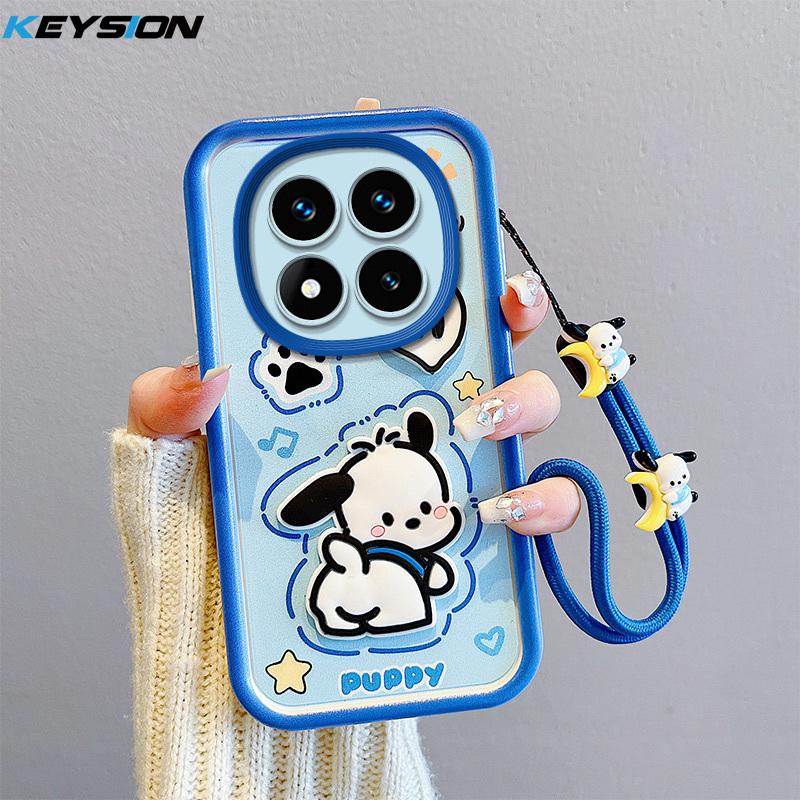 

Противоударный чехол KEYSION для Xiaomi POCO X7 с ремешком, мягкий силиконовый чехол-накладка с милой 3D-мультяшной куклой для телефона POCO X7 5G for POCO X7