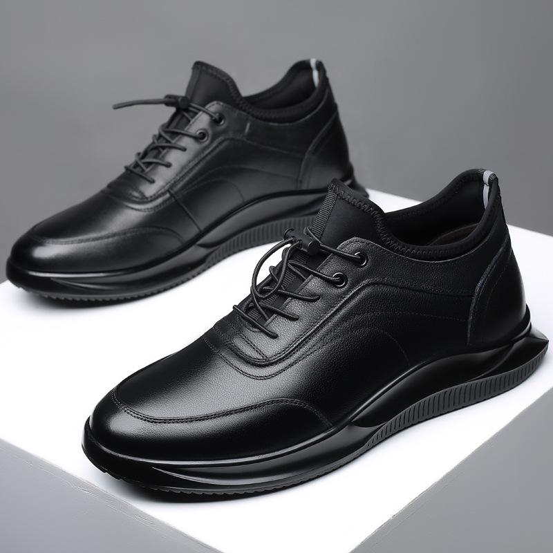 New Men Shoes Casual Sneakers Genuine Leather Shoes Men's Spring Autumn Lightweight Soft Sole Anti Slip Daily Life Walking Shoes