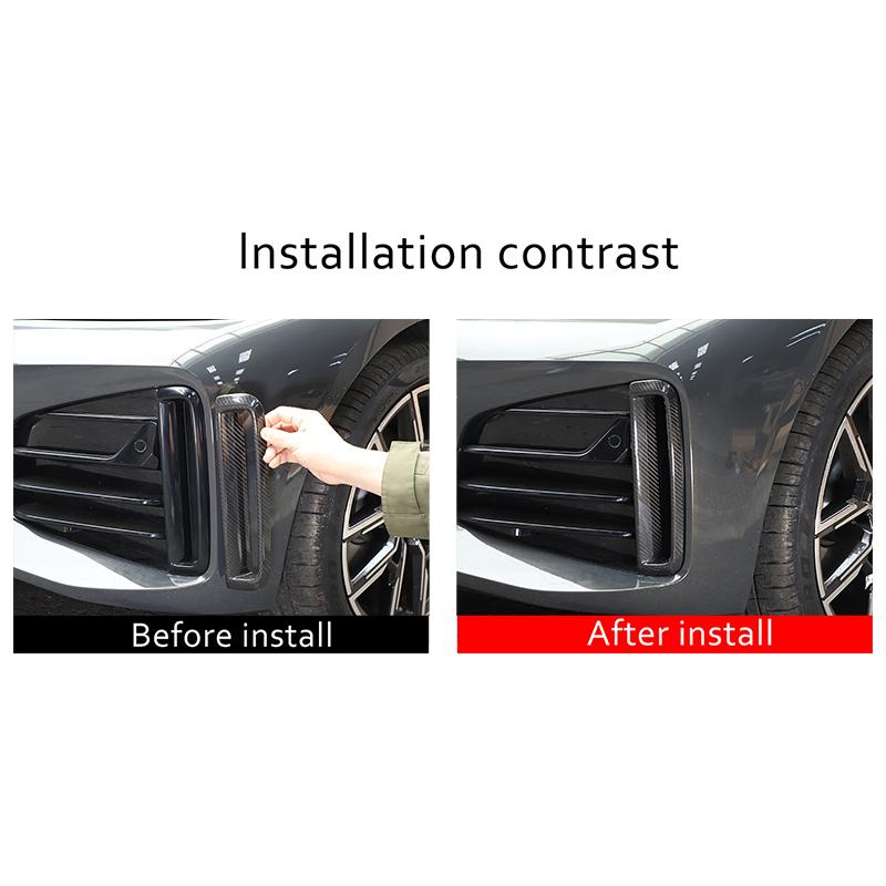 For BMW 4 Series F26 G26 2026 2026 2026 Real Carbon Fiber Car Front Fog Light Frame Cover Decorative Sticker Auto Accessories