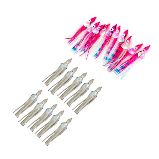 10 Stück Tintenfischköder Realistisches Auge Simulationsform Leuchtende Farbe Tintenfischköder mit Leuchtendem