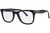 Tom Ford 50mm Sunglasses with Blue Light Filtering Lenses for Men and Made in Italy Dark TF5970-B Clip-on Women, (052 Havana)