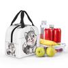 Cute Winking Kawaii Husky Insulated Lunch Bag for Kids School Cooler Thermal Food Box Tote Portable Lunch Boxes Container