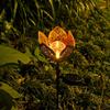 Lotus Shaped Solar Powered Lamp Hollow Out Design Garden Decoration Lamp Street Lamp  Garden Use
